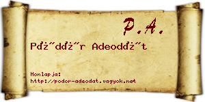 Pödör Adeodát névjegykártya